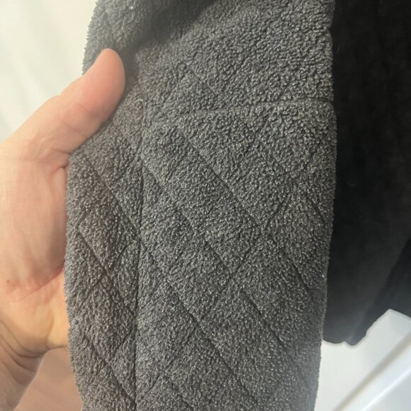 Vintage Penman's Quilted Black Grey Fleece Reversible Chore Jacket Women's Small - Picture 8 of 11